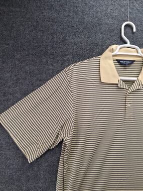Polo Golf Ralph Lauren Shirt Mens XL Yellow Striped Pima Cotton